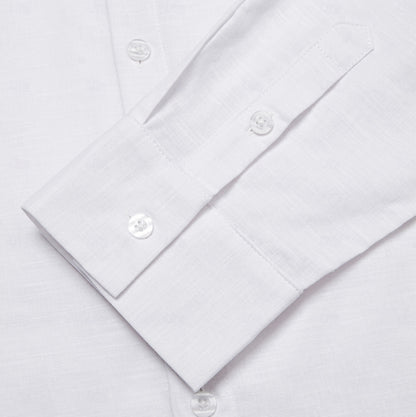 Cotton Linen Vacation Long Sleeve Shirt - oukumen