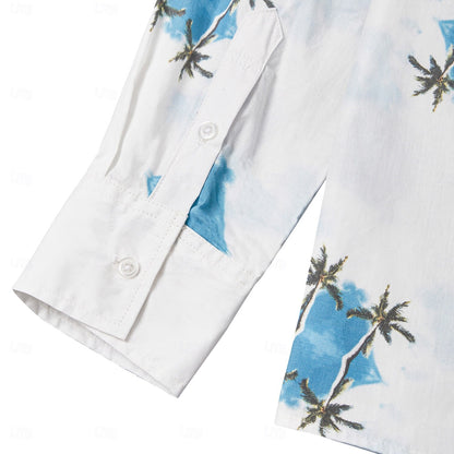 Palm Tree Cuban Collar Beach Shirt