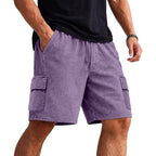 Acid-Wash Drawstring Cargo Shorts