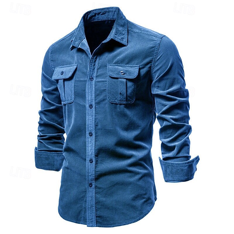 100% Cotton Casual Shirt Button Down Shirt - oukumen