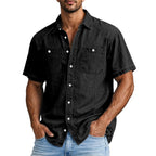 Acid-Wash Short-Sleeve Shirt