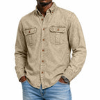 Acid-Wash Long-Sleeve Denim Shirt