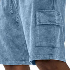 Acid-Wash Drawstring Shorts