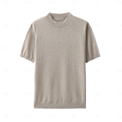 Premium Wool Blend Mock Neck Tee