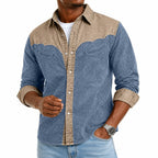 Acid-Wash Long-Sleeve Denim Shirt