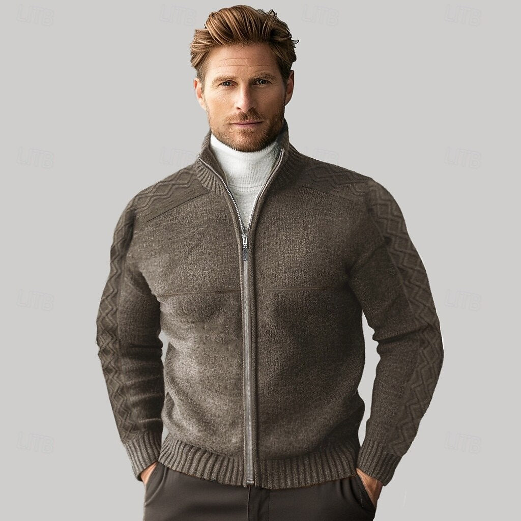 Cashmere Zip Sweater Knit Turtleneck - oukumen