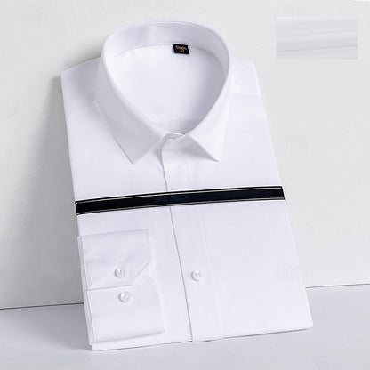 100% Cotton Non-iron Dress Shirt Luxury Twill Shirt - oukumen