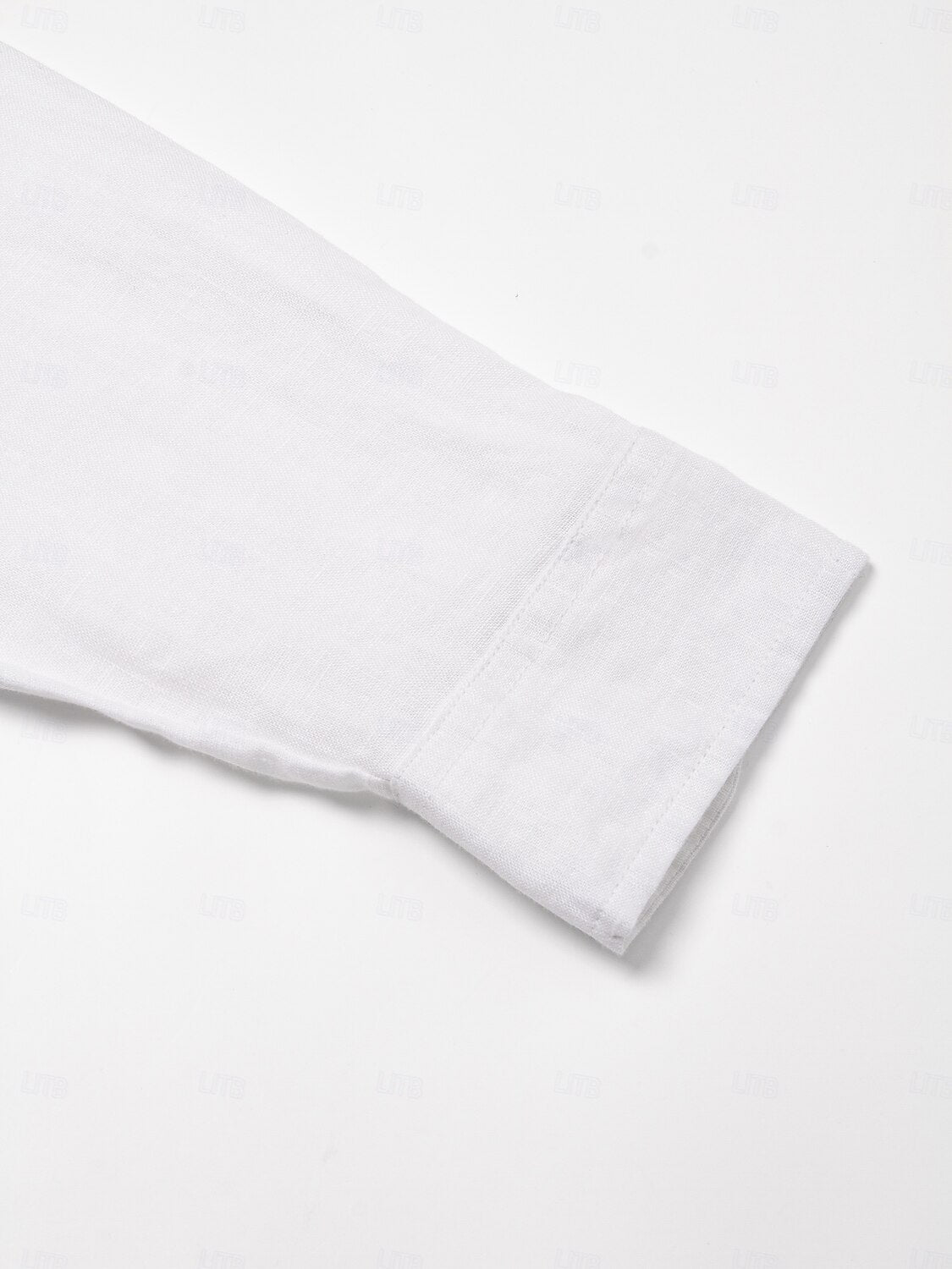 100% Linen Shirt Ruched White - oukumen