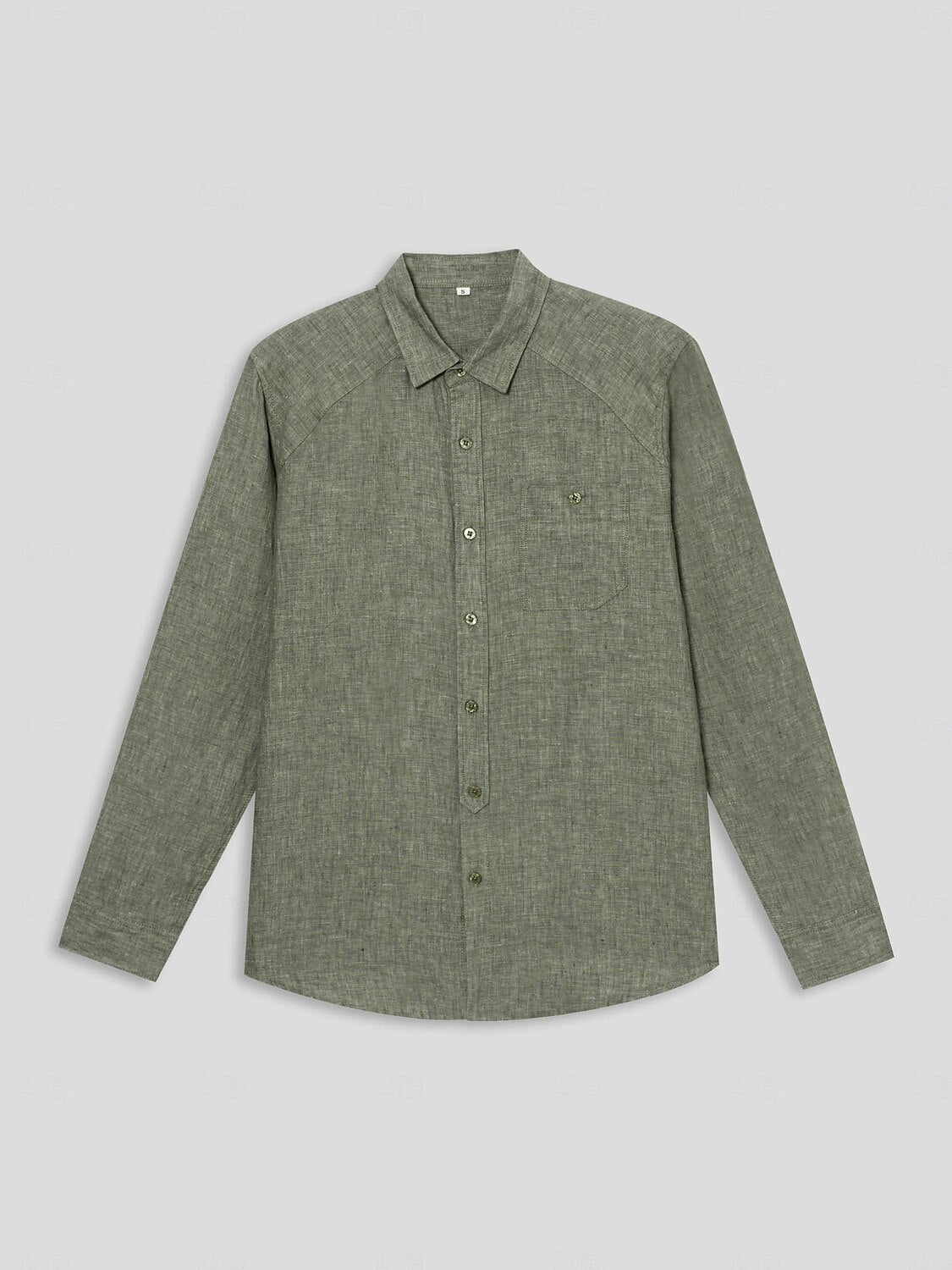 100% Linen Fold-over Collar Casual Shirt - oukumen