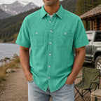Acid-Wash Short-Sleeve Shirt