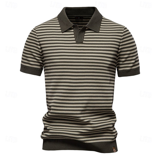 Classic Fit Striped Polo Shirt