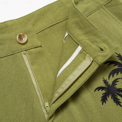 Linen Summer Beach Shorts - oukumen