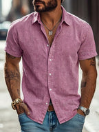 Acid-Wash Short-Sleeve Shirt