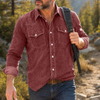 Washed Long-Sleeve Denim Shirt