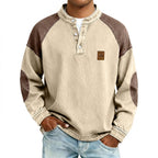Color-Block Long-Sleeve Henley Shirt