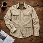 Acid-Wash Long-Sleeve Denim Shirt