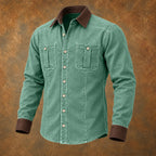Acid-Wash Long-Sleeve Denim Shirt