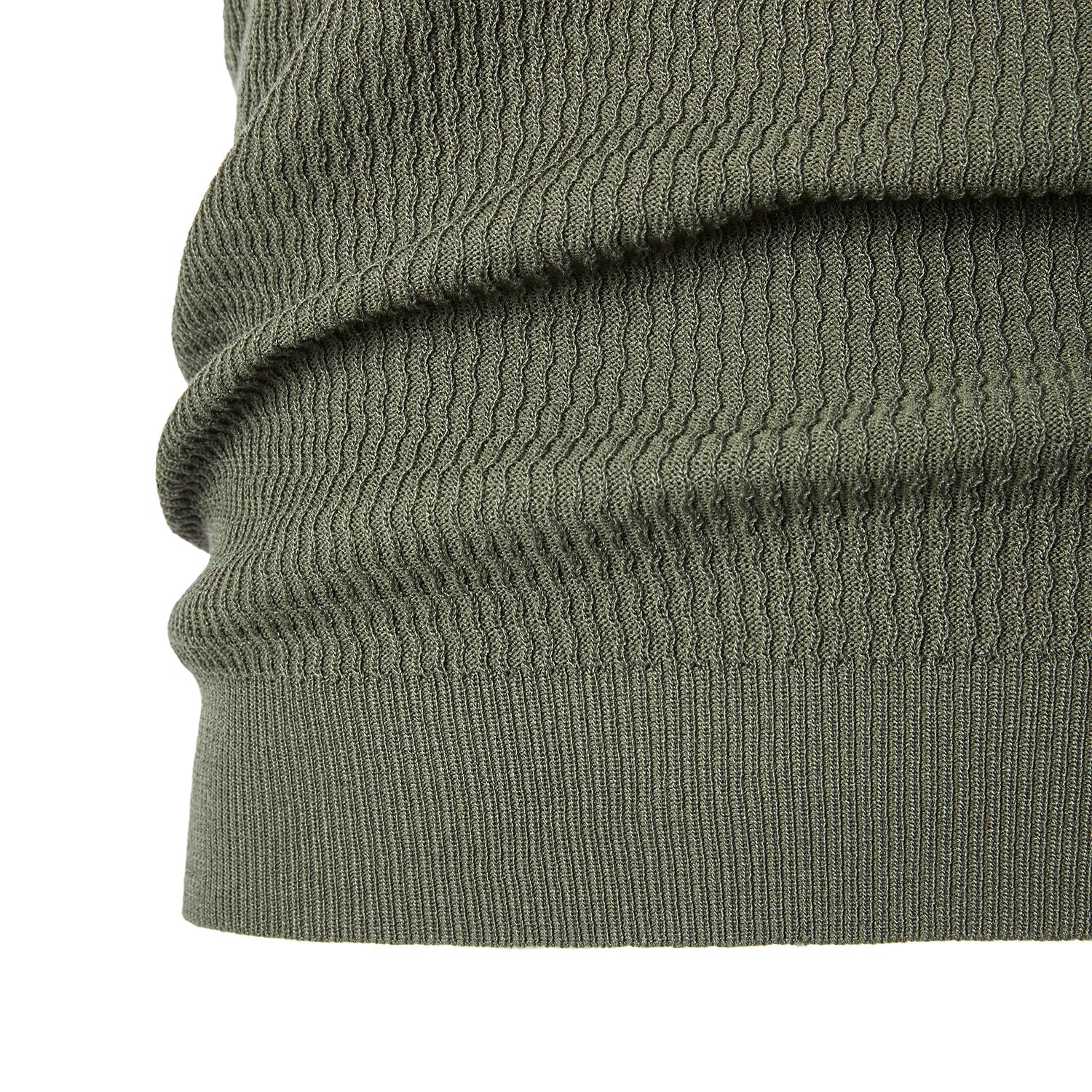 Textured Knit Polo Shirt - oukumen