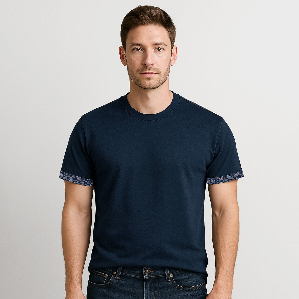 100% Cotton Crew Neck T-Shirt - oukumen