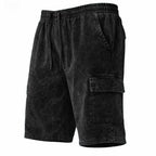 Acid-Wash Drawstring Shorts