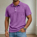 Distressed Acid-Wash Polo Shirt
