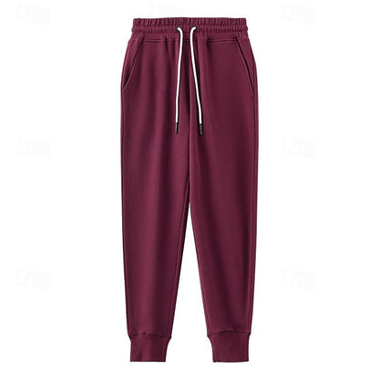 100% Cotton Athletic Pants Active Joggers - oukumen