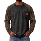 Washed Raglan Pocket Long Sleeve T-Shirt