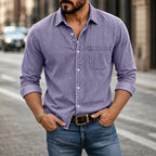 Washed Long-Sleeve Denim Shirt