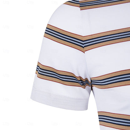 Cotton-Silk Striped Polo