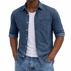 Washed Long-Sleeve Denim Shirt