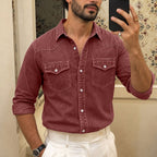 Washed Long-Sleeve Denim Shirt