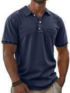 Acid-Wash Pocket Polo Shirt