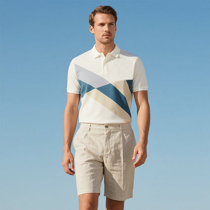 100% Cotton Geometric Print Polo