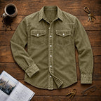 Acid-Wash Long-Sleeve Denim Shirt
