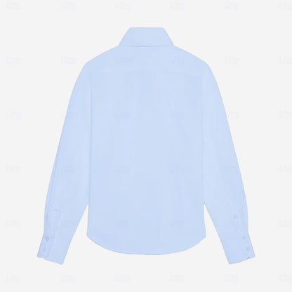 Dress Shirt Button Up Long Sleeve Shirt - oukumen