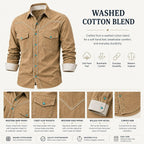 Acid-Wash Long-Sleeve Denim Shirt