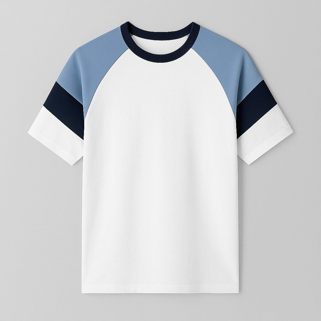 100% Cotton Color Block T-Shirt - oukumen