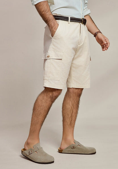 Linen Knee Length Casual Shorts - oukumen