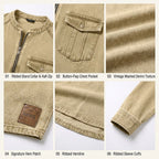 Washed Stand-Collar T-Shirt