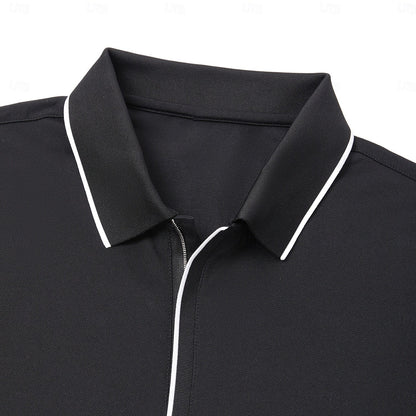 Cotton-Silk Quarter-Zip Polo