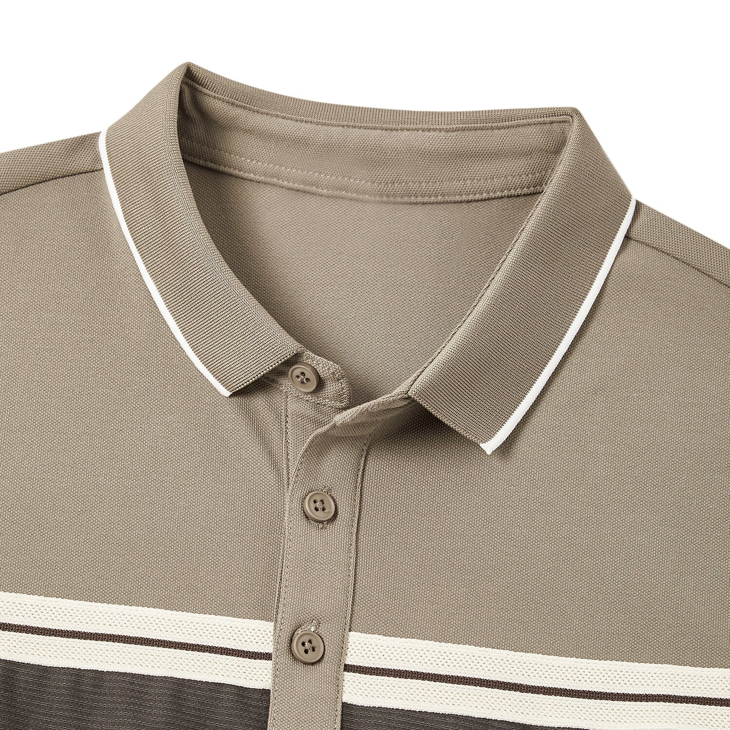 Cotton Blend Casual Colorblock Polo Shirt - oukumen