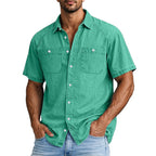 Acid-Wash Short-Sleeve Shirt