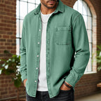 Washed Long-Sleeve Denim Shirt