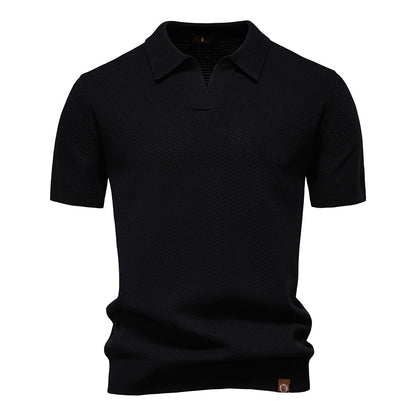Business Casual Knitted Johnny collar Polo