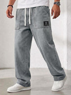 Patch-Pocket Drawstring Jeans