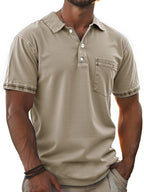 Acid-Wash Pocket Polo Shirt