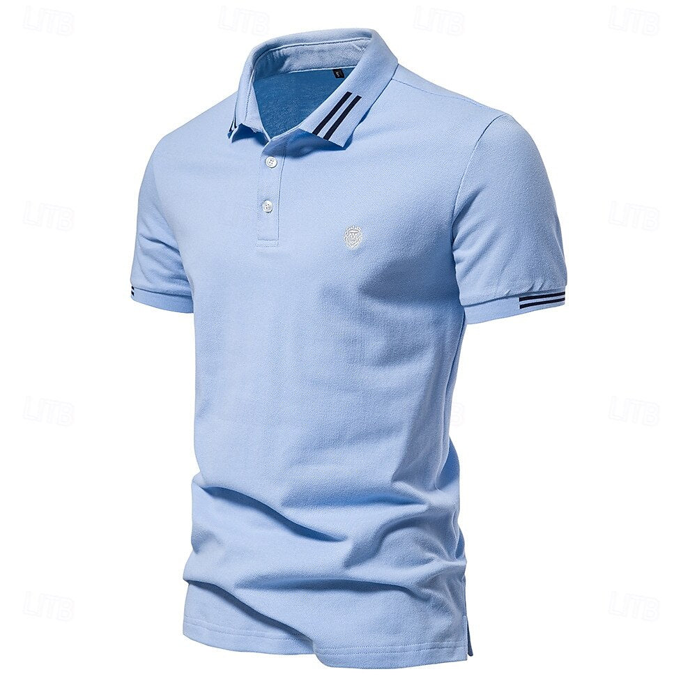 Formal Striped Knit Work Polo - oukumen