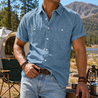 Short-Sleeve Denim Shirt