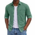Washed Long-Sleeve Denim Shirt