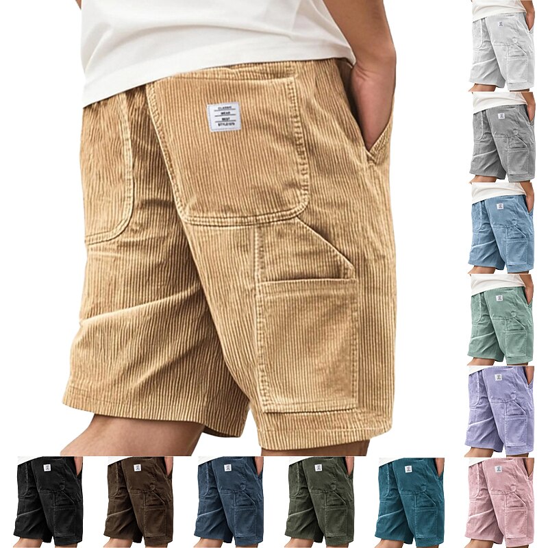 Patch-Pocket Corduroy Shorts